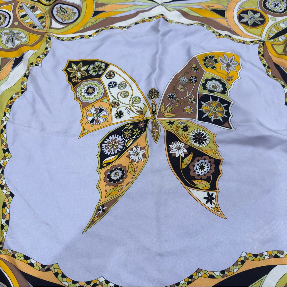 Emilio Pucci Butterfly In Motion Silk Square Scarf - Picture 3 of 8
